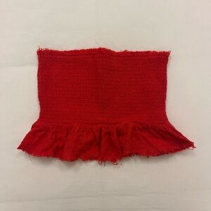 Cropped smocked tube top
